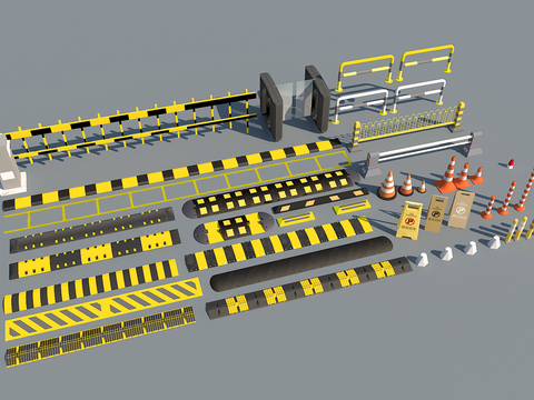 Anti-collision column isolation strip of speed bump reflective cone gate