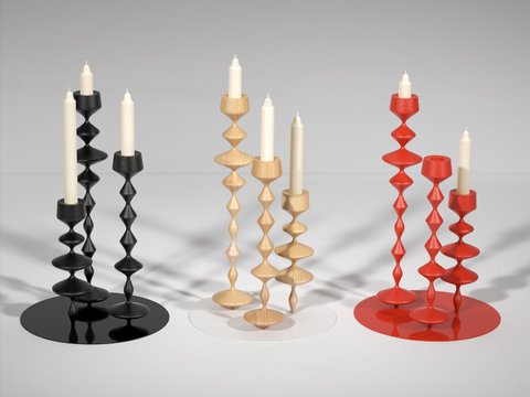 Modern solid wood candle holder candle combination