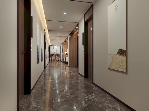 Modern Hotel Corridor