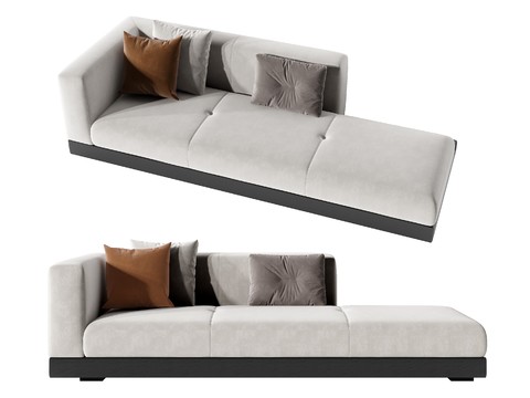 Modern flannel chaise longue