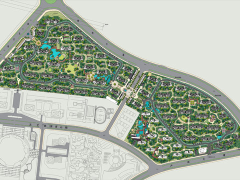 master plan of modern wetland park psd