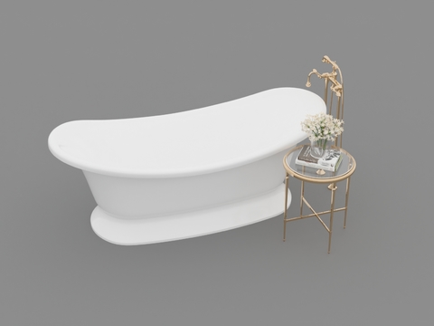 Modern minimalist ceramic bathtub free