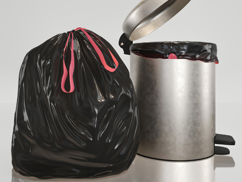 Modern trash can garbage bag