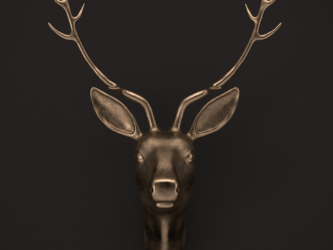 Nordic Affordable Luxury Style Creative Copper Deer Head Free