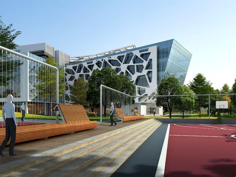 modern basketball court gymnasium psd