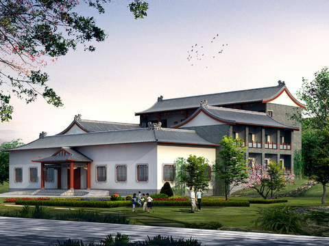 Chinese-style ancient courtyard house