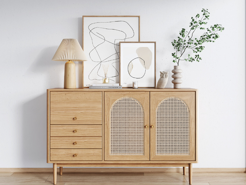 Nordic Solid Wood Sideboard