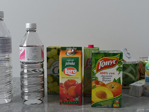 Modern beverage mineral water orange juice juice