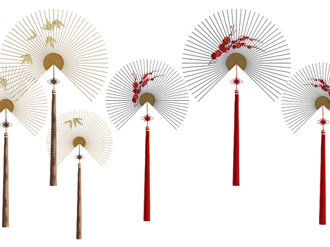 Neo-Chinese Style Fan Tassel Wall Decorations