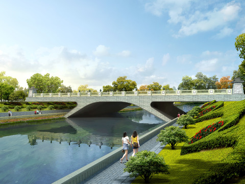 New Chinese-style River-crossing Bridge