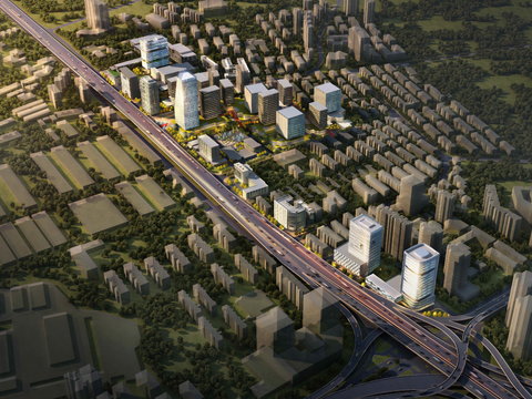 Bird's-eye view planning of modern office park