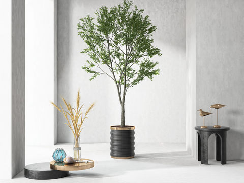 Modern Green Plant Potted Wheat Vase