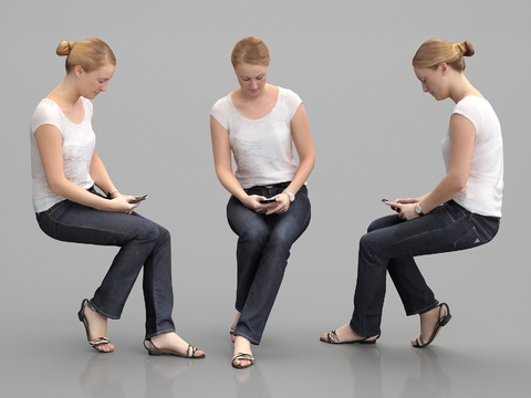 Modern Female Sitting Figure