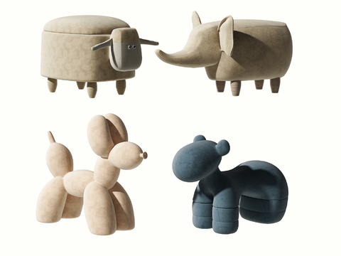 Modern flannel animal children's stool