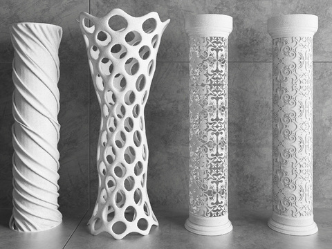 Modern openwork carved pillars