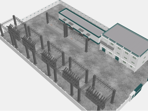 Modern substation outdoor transformer station free