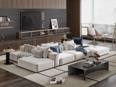 Molteni & C modern double-sided stitching multiplayer sofa