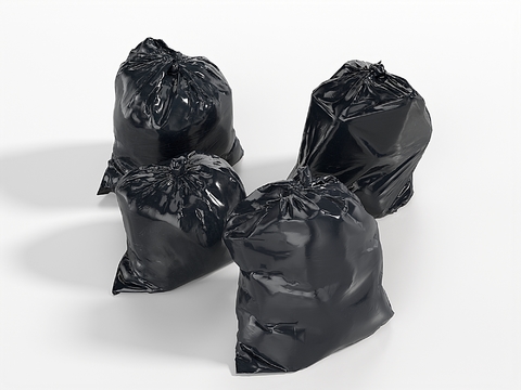 Modern Black Plastic Garbage Bag