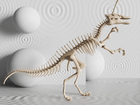 Modern dinosaur fossil sculpture