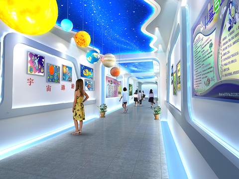 modern indoor children's comic exhibition hall psd