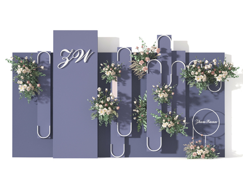 Modern wedding photography flower basket background