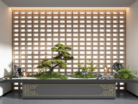 New Chinese pine rockery sketch