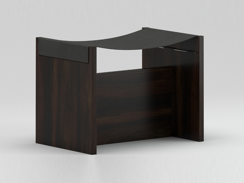 Modern minimalist solid wood leather stool free