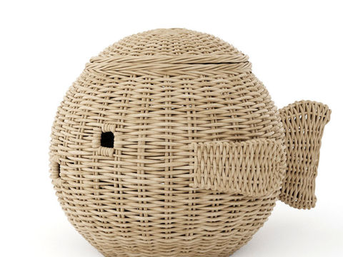 Modern Creative Cartoon Small Fish Woven Storage Basket Free