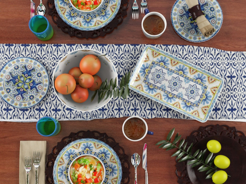 Mediterranean table tableware food