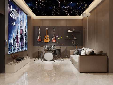 Musical Instrument Room Modern Video Room