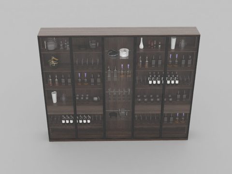 Modern Affordable Luxury Style Solid Wood Glass Wine Cabinet Free