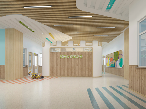 Modern Kindergarten Hall Entertainment Area