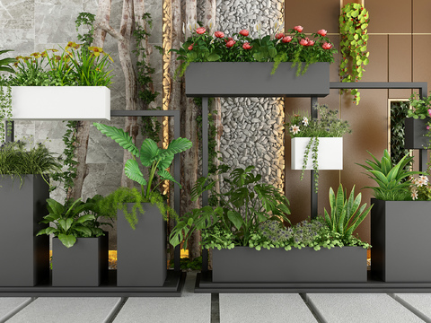 Modern Flower Box Green Plant Potted Plant