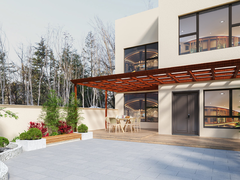 Modern Villa Courtyard