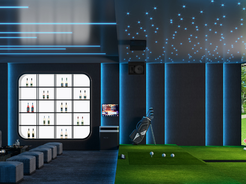 Modern Indoor Golf Practice Room