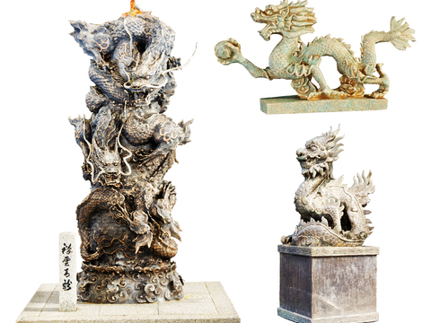 New Chinese Oriental Dragon Sculpture