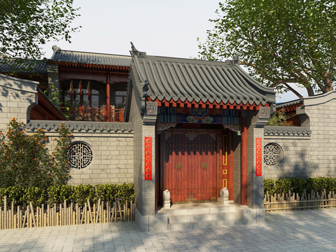 Chinese-style ancient courtyard house