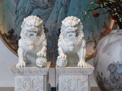 Chinese Stone Lion Sculpture