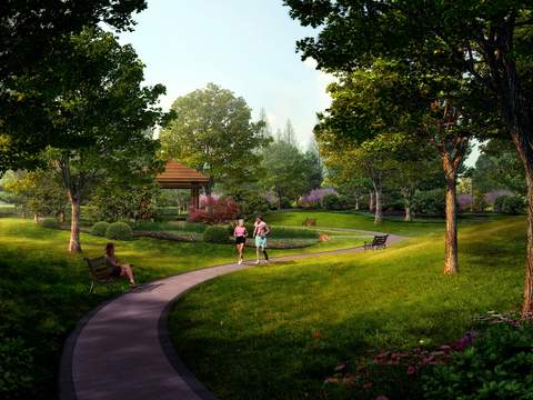 Modern Landscape Running Greenway psd