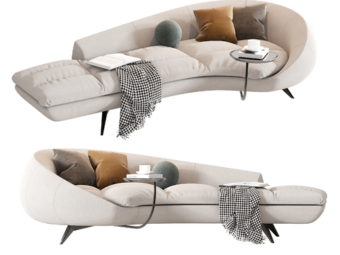 Modern fabric chaise longue