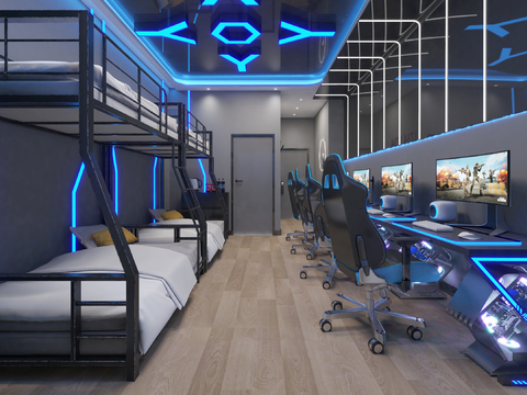 Modern Internet Cafe E-sports Room