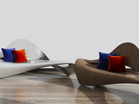 Modern outdoor shaped public sofa