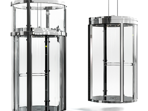 Modern round glass sightseeing elevator