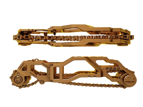 Metal chain components of modern machinery