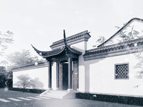 Chinese style courtyard door head