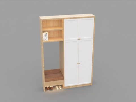 Nordic Simple Solid Wood Shoe Cabinet Free