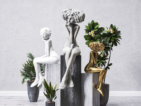 Modern Girl Character Sculpture