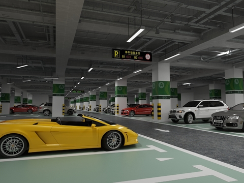 modern underground garage