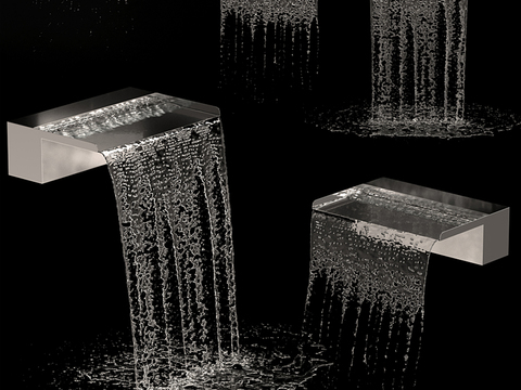 Modern stainless steel fountain waterfall