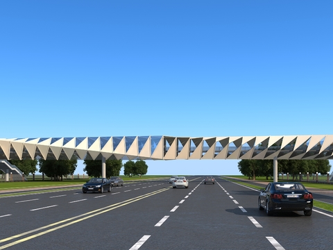 modern highway pedestrian bridge